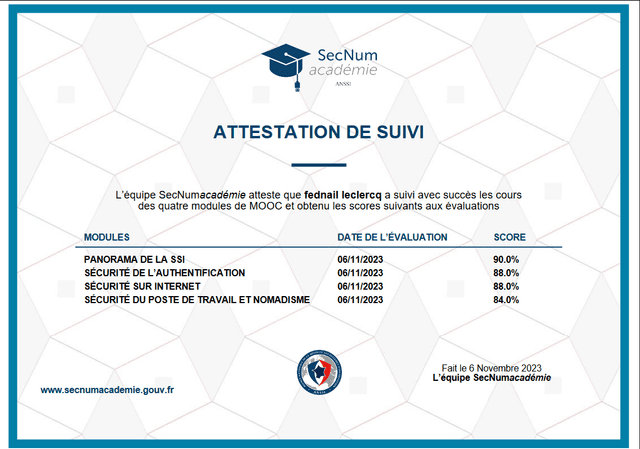 Certification Mooc de l"ANSSI"