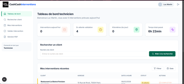 Application web de gestion des interventions